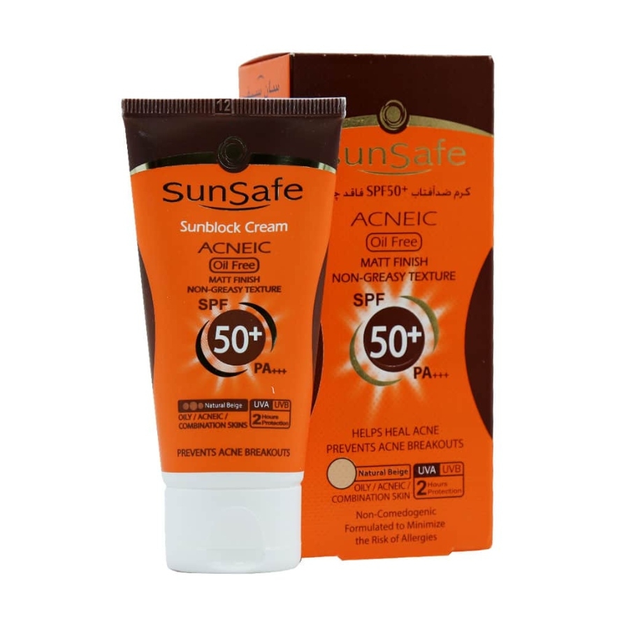 کرم ضد آفتاب آنتی آکنه SPF50 بژ طبیعی