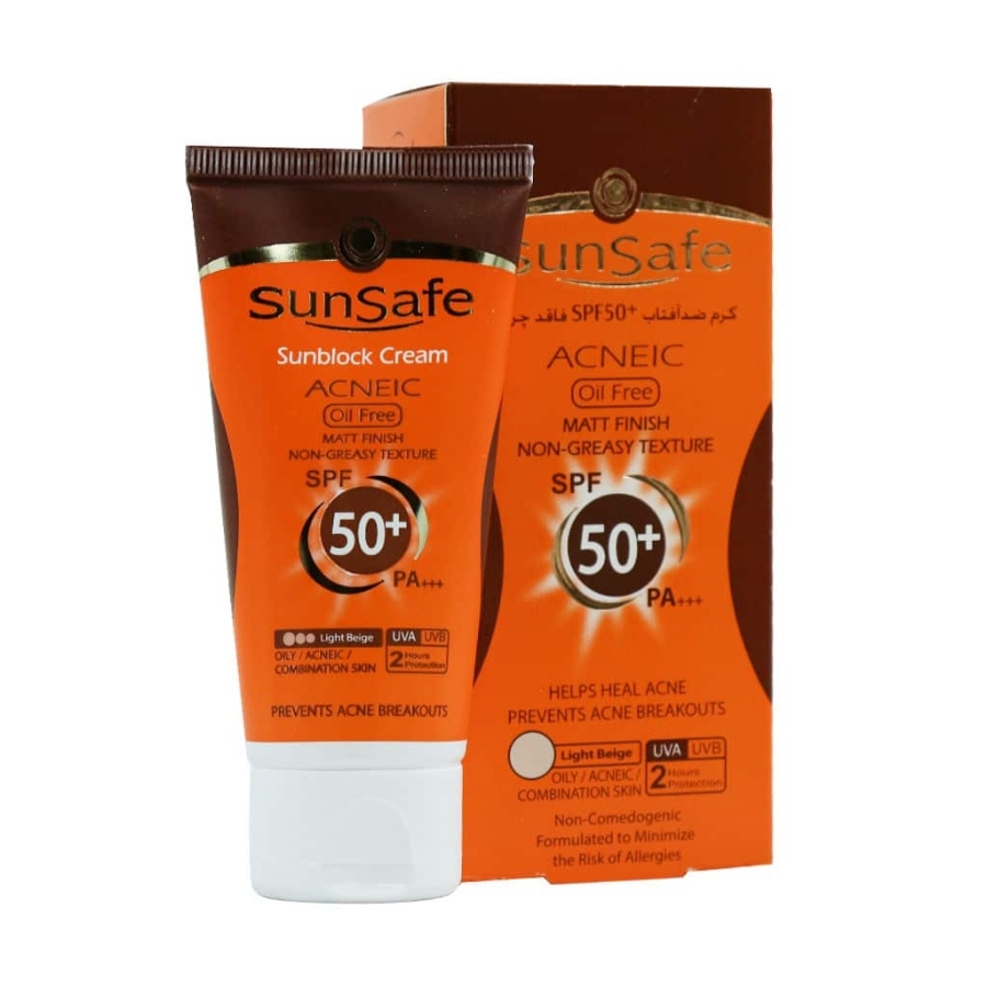 کرم ضد آفتاب آنتی آکنه SPF50 بژ روشن