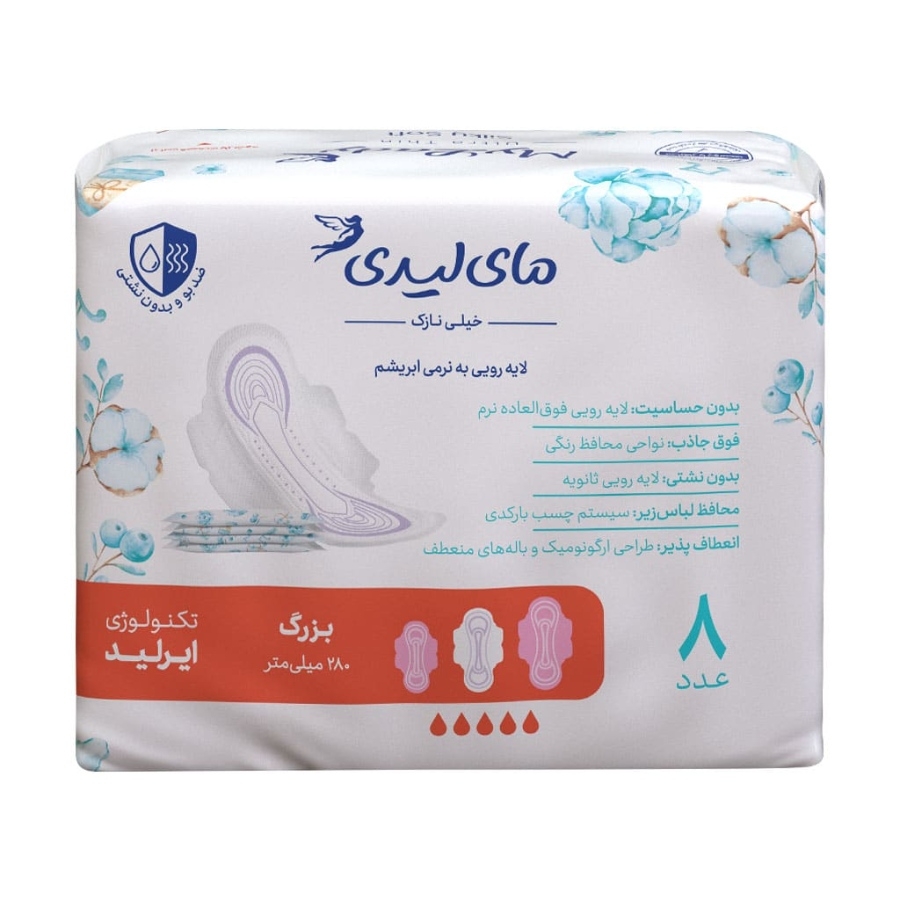 نوار بهداشتی بالدار ایرلید سیلکلی سافت بزرگ