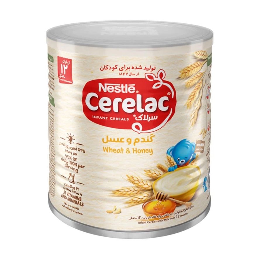 سرلاک گندم و عسل به همراه شیر