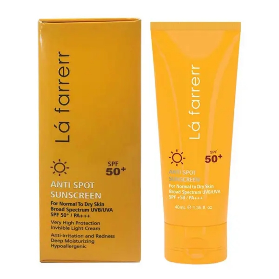 کرم ضد آفتاب و ضدلک بی رنگ پوست های خشک و معمولی SPF30